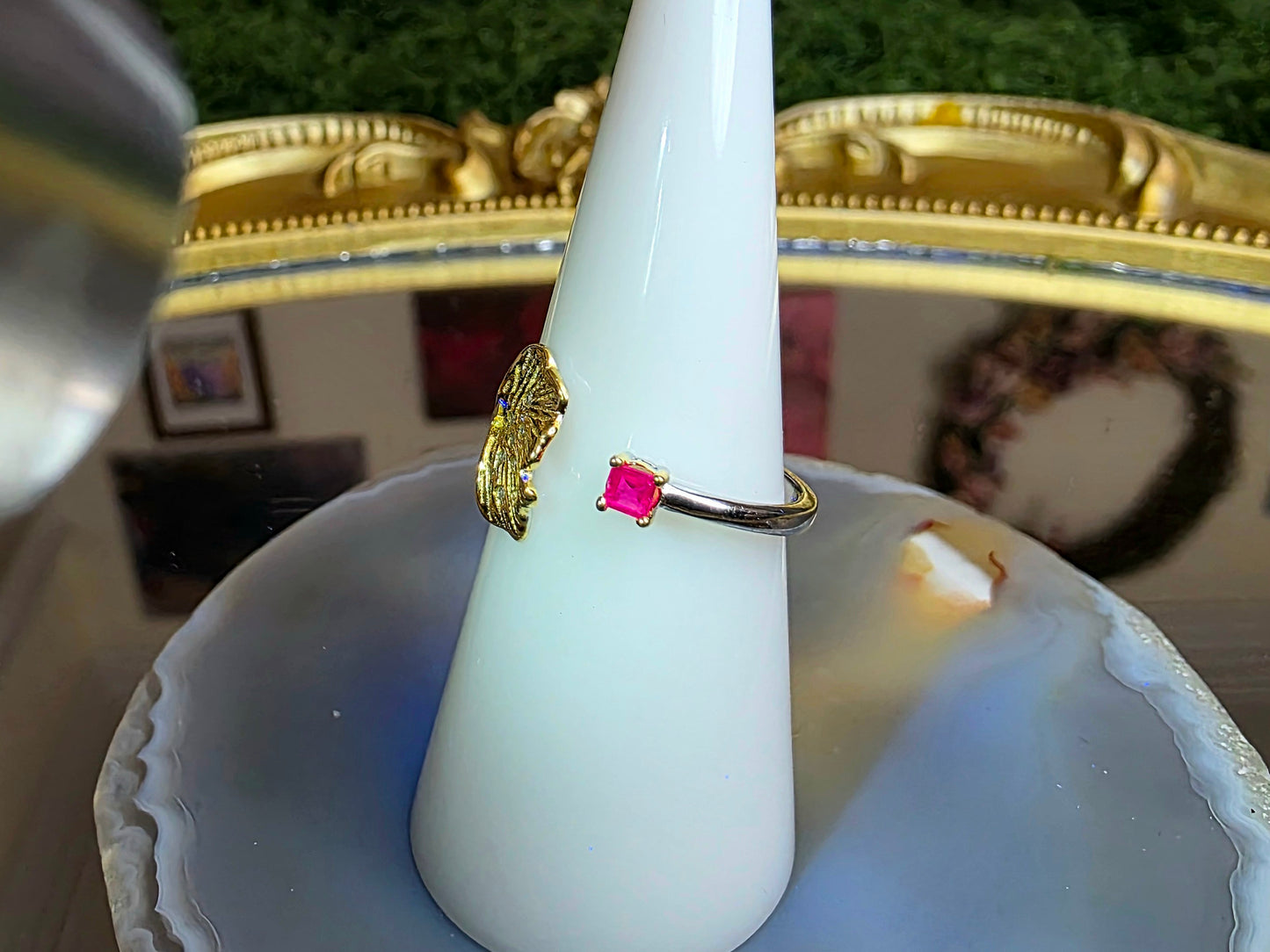 Ruby Ginko Leaf Ring