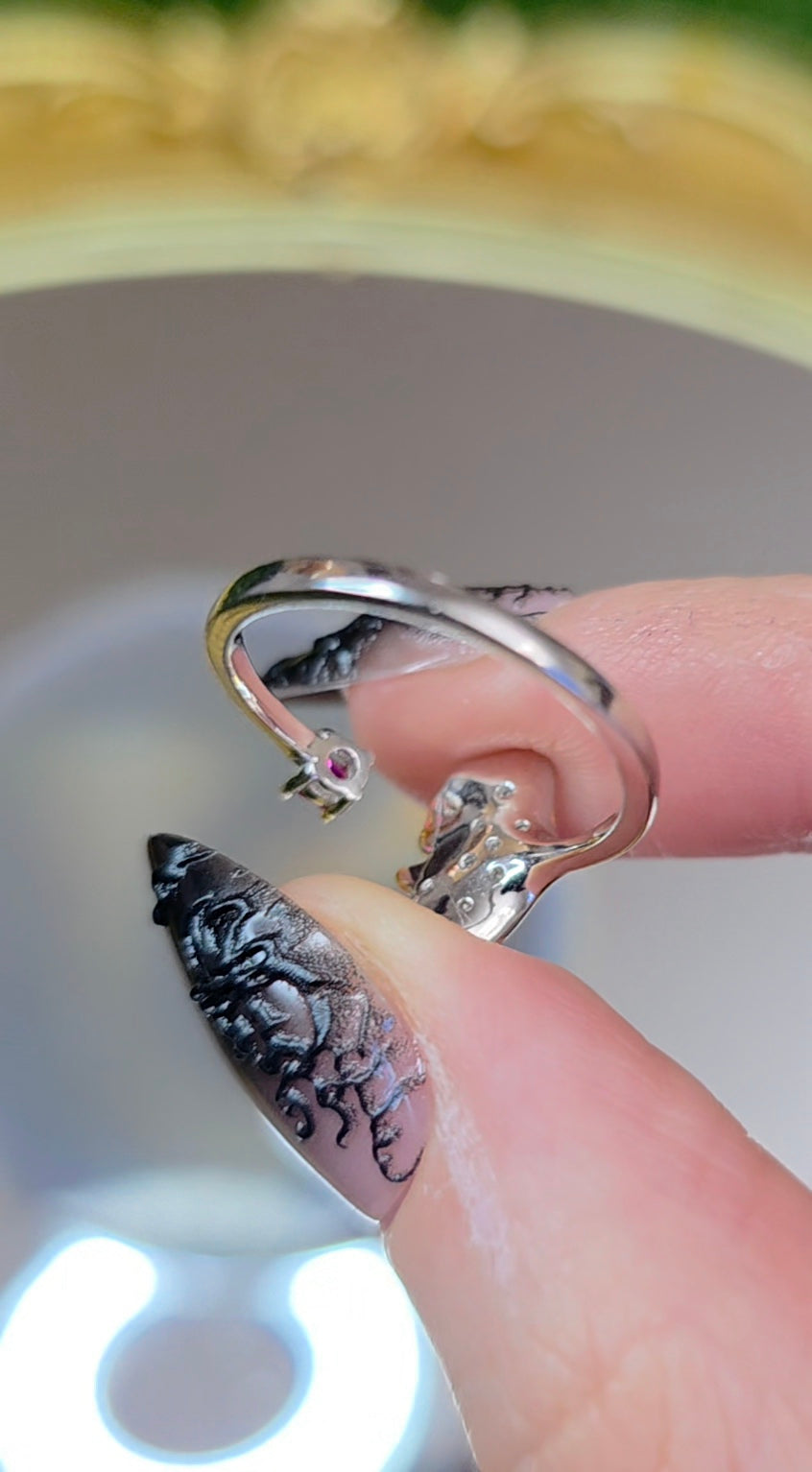 Ruby Ginko Leaf Ring