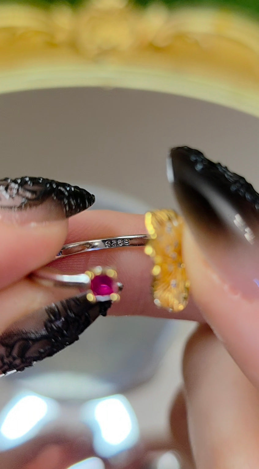 Ruby Ginko Leaf Ring