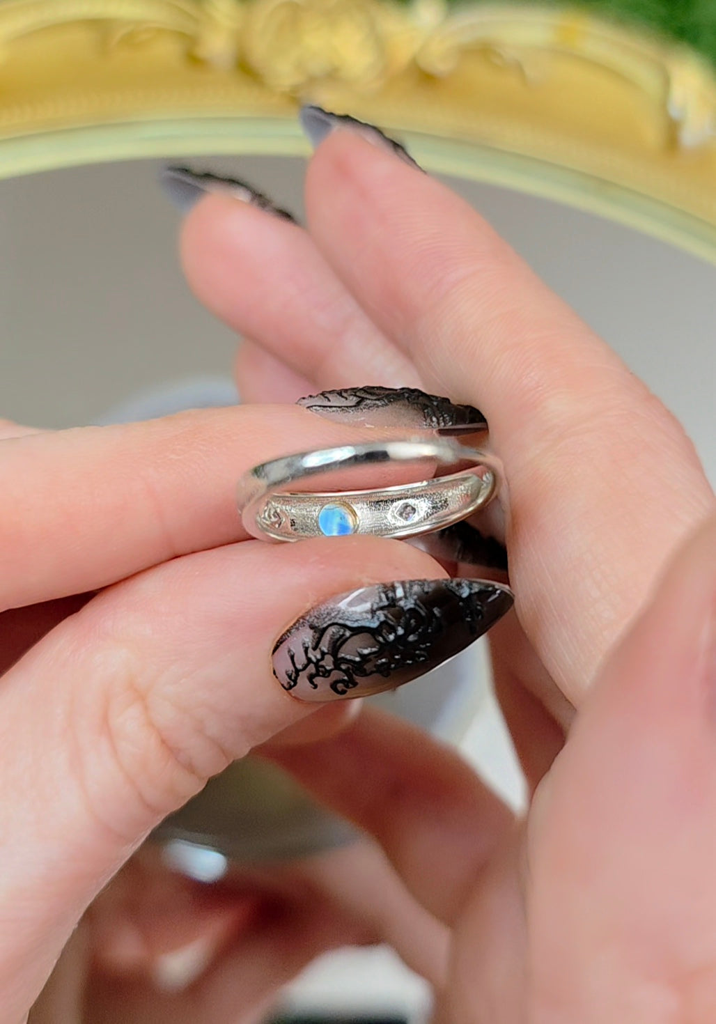 Rainbow Moonstone Stacking Ring