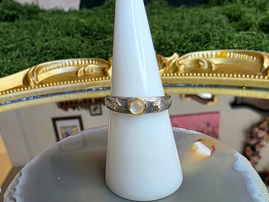 Rainbow Moonstone Stacking Ring