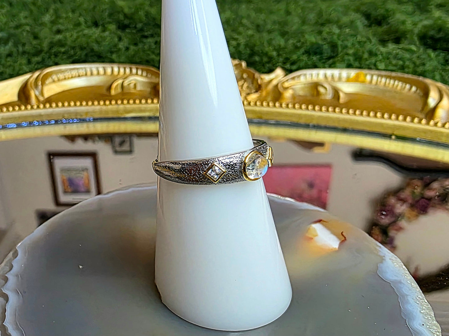 Rainbow Moonstone Stacking Ring
