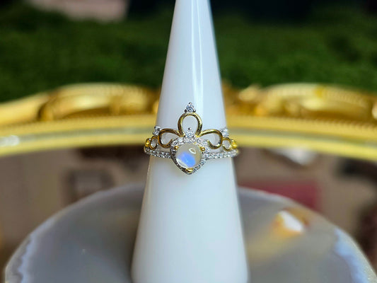 Rainbow Moonstone Tiara Ring A