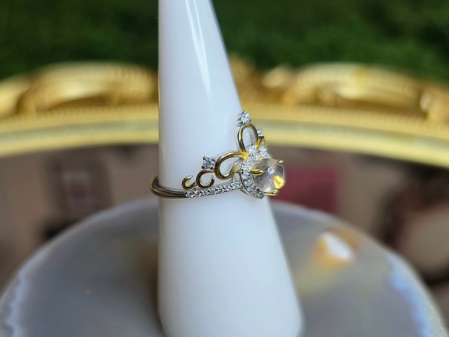 Rainbow Moonstone Tiara Ring A