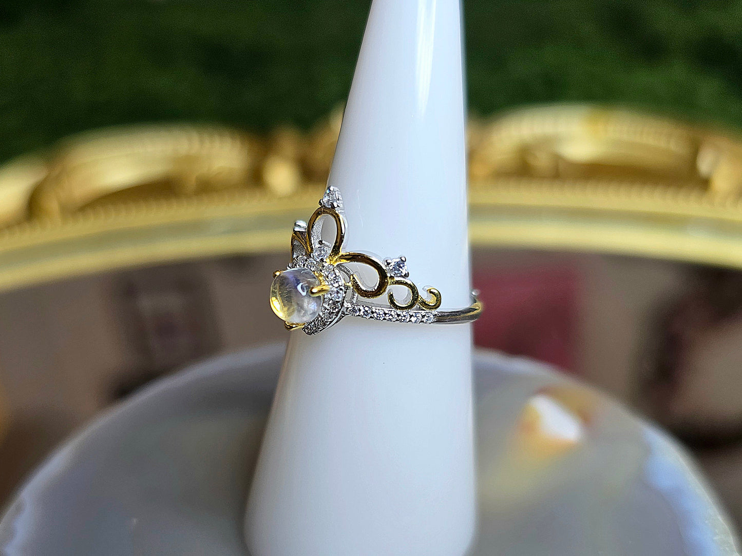 Rainbow Moonstone Tiara Ring A