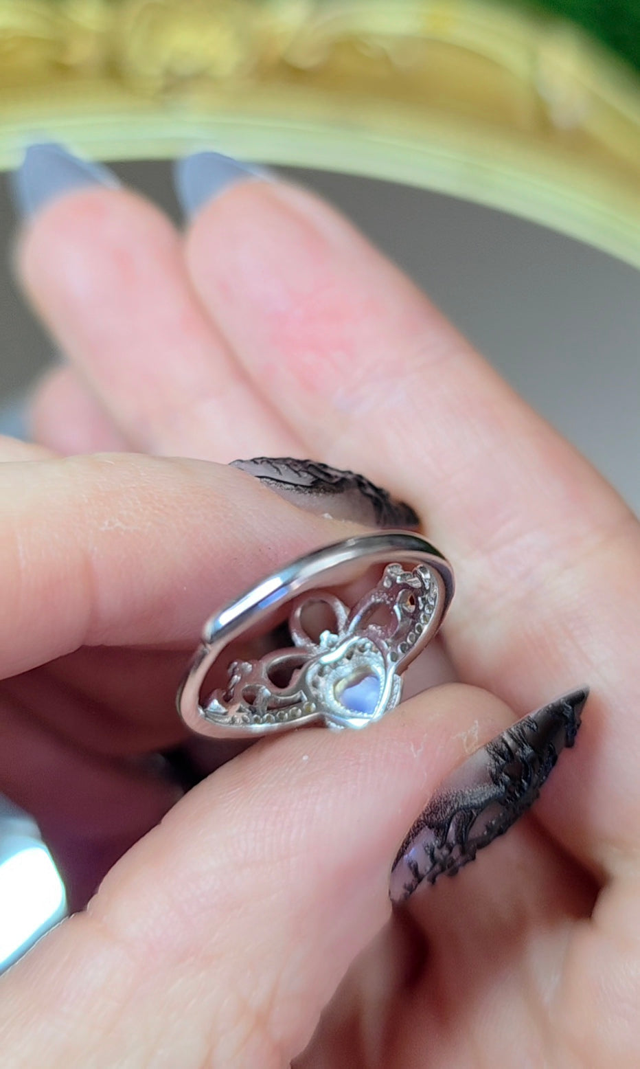 Rainbow Moonstone Tiara Ring A