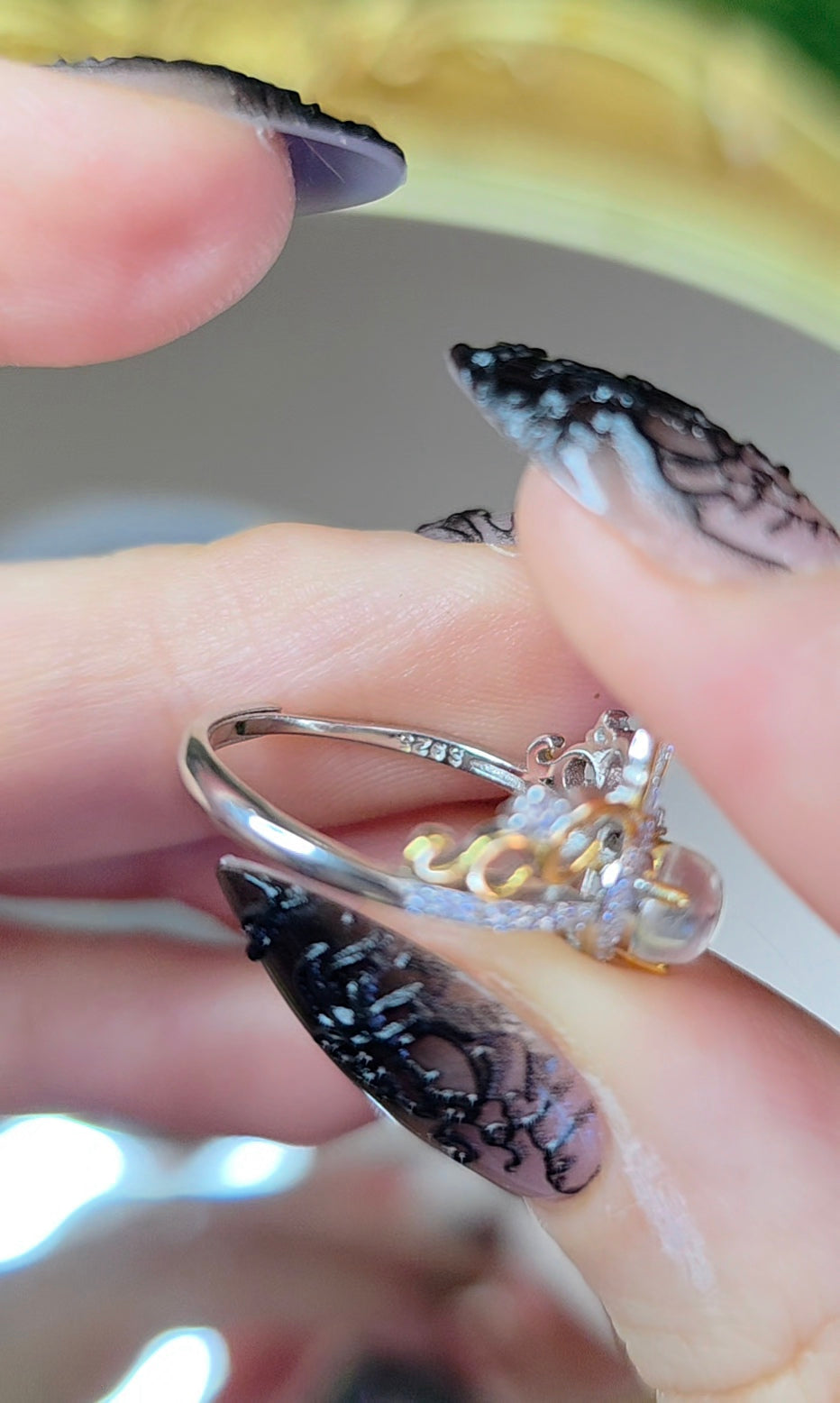Rainbow Moonstone Tiara Ring A