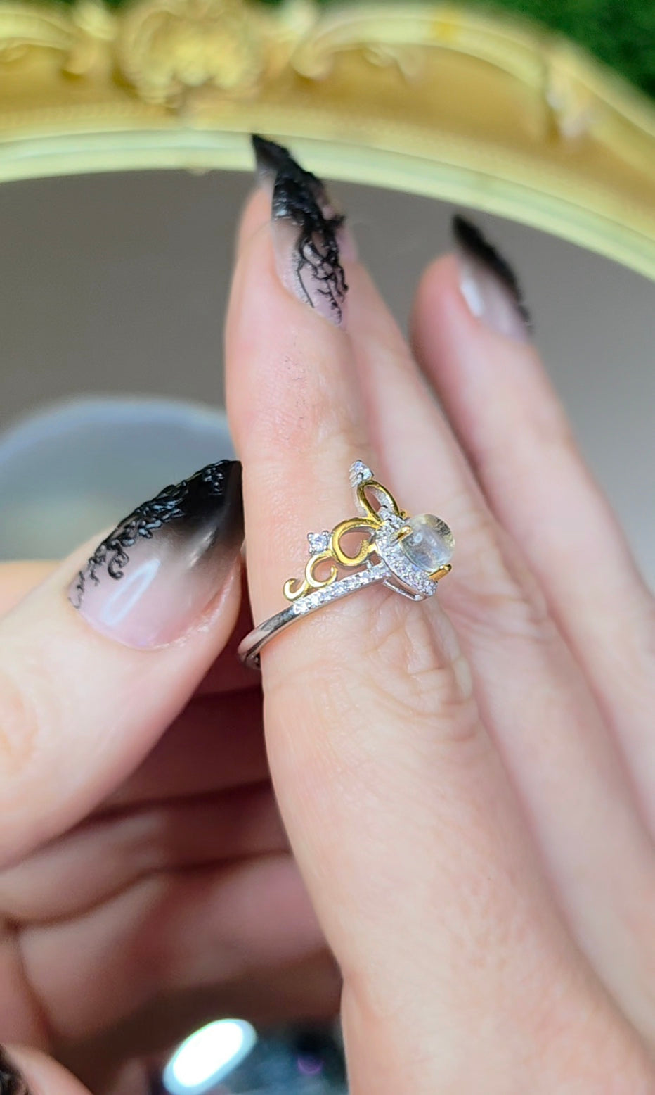 Rainbow Moonstone Tiara Ring A