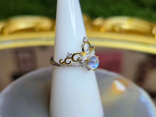 Rainbow Moonstone Tiara Ring B