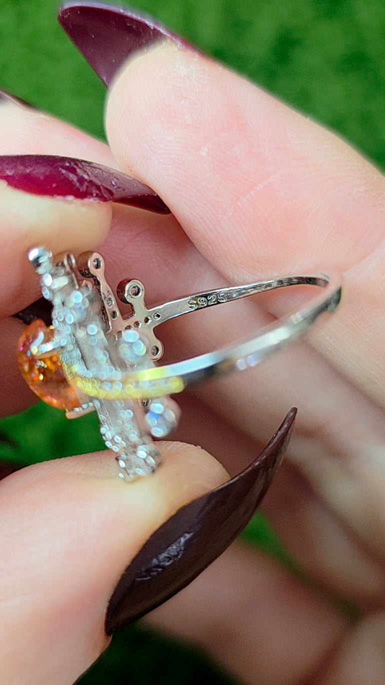 Golden Sunstone Blades Ring B