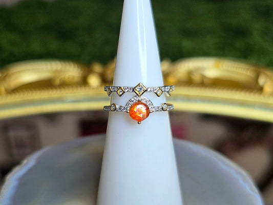 Golden Sunstone Double Ring A