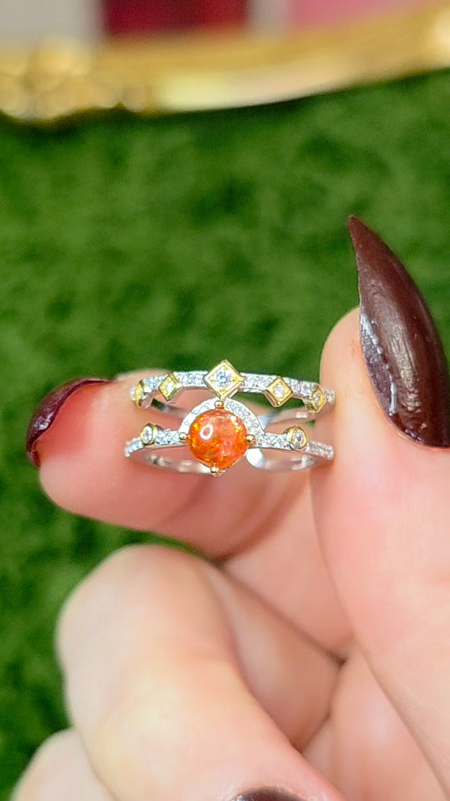 Golden Sunstone Double Ring A