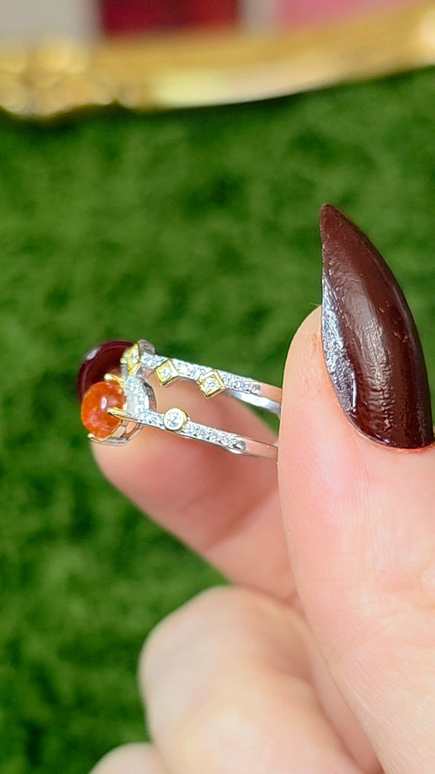 Golden Sunstone Double Ring A
