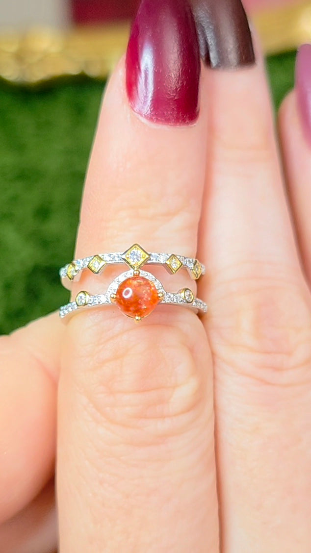 Golden Sunstone Double Ring A
