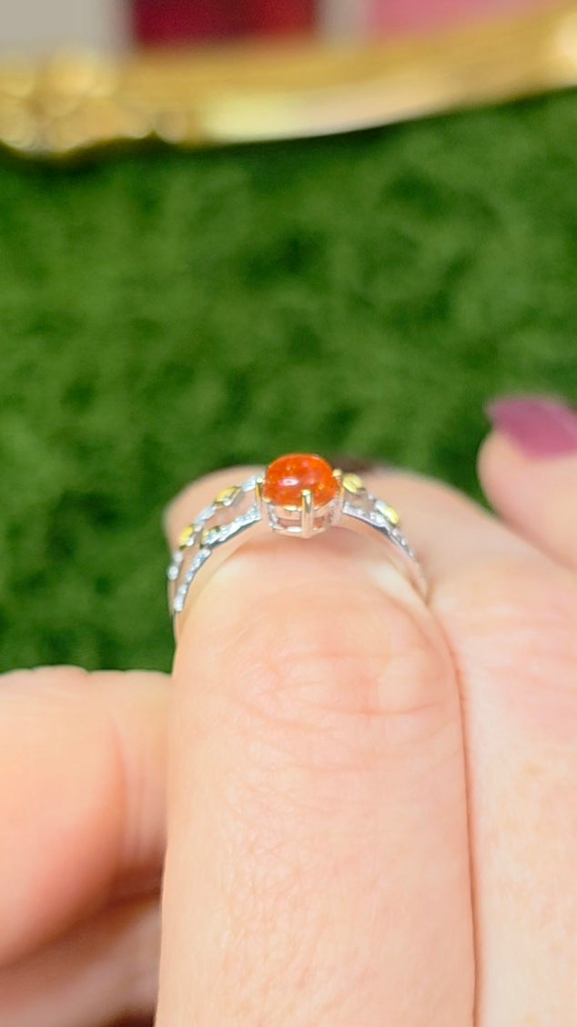 Golden Sunstone Double Ring A