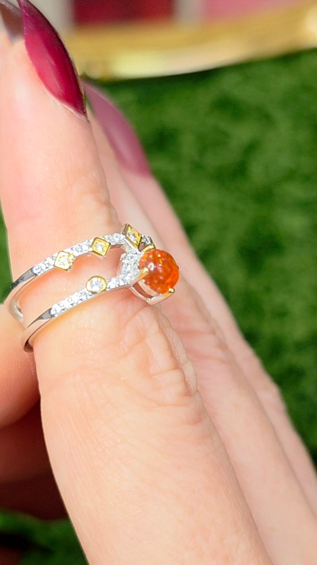 Golden Sunstone Double Ring A