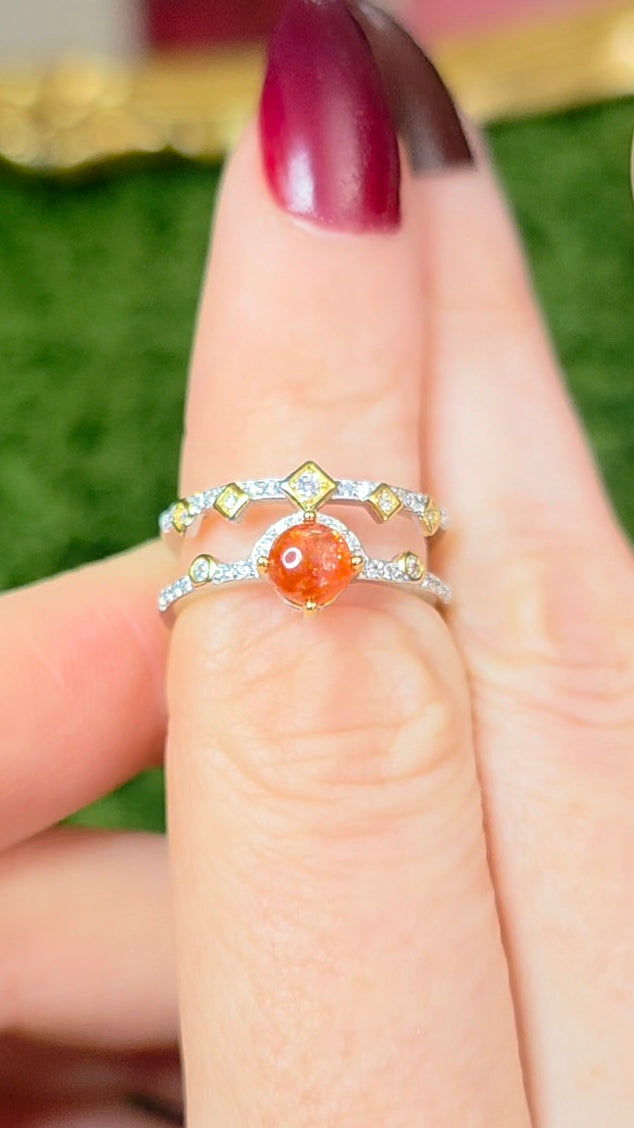 Golden Sunstone Double Ring A