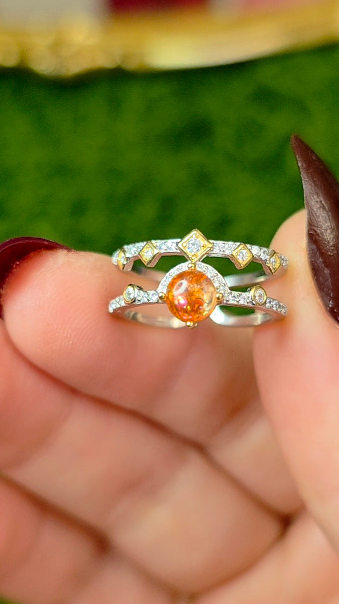 Golden Sunstone Double Ring B