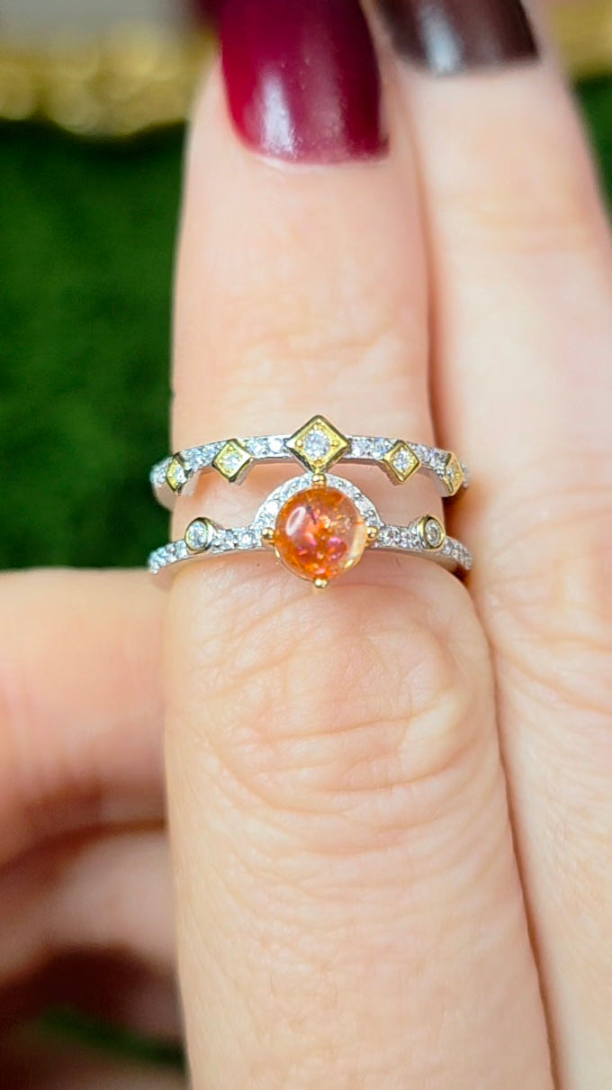 Golden Sunstone Double Ring B