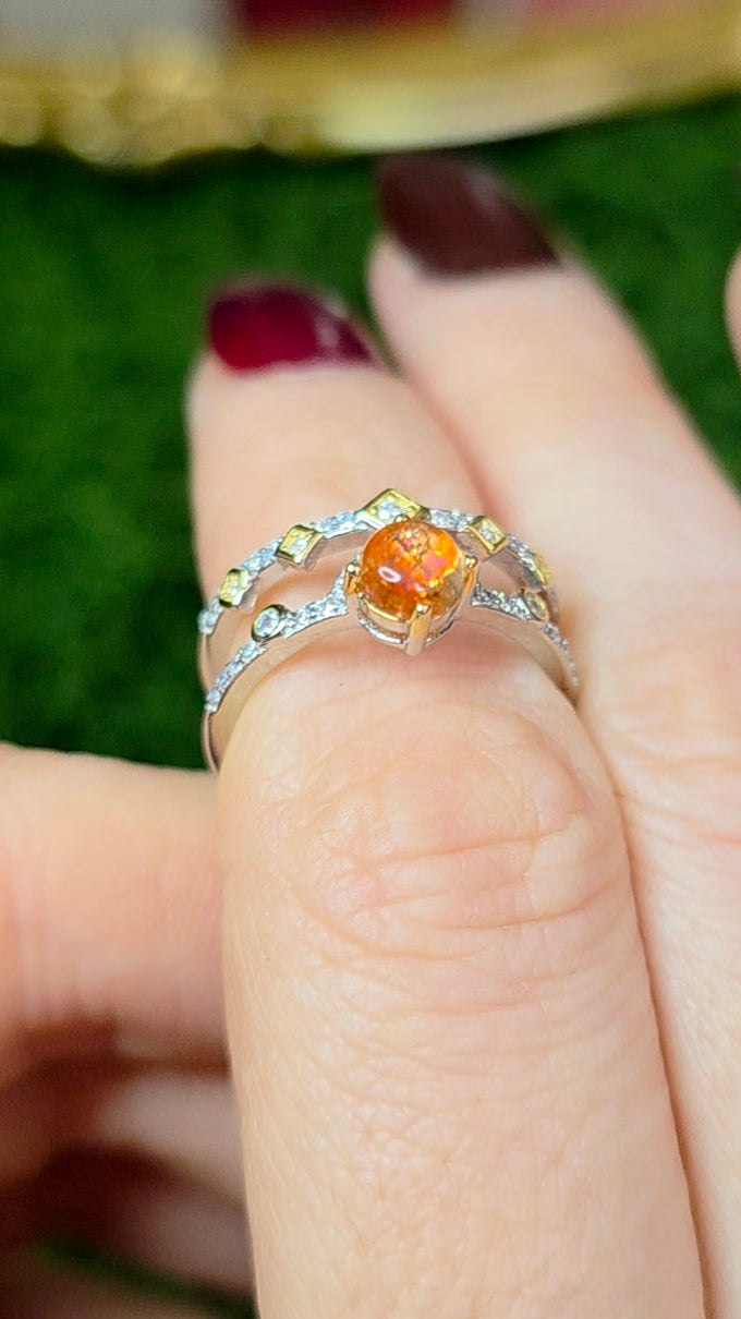 Golden Sunstone Double Ring B