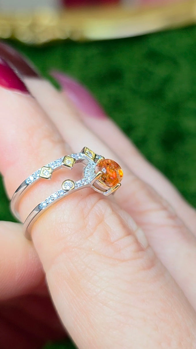 Golden Sunstone Double Ring B