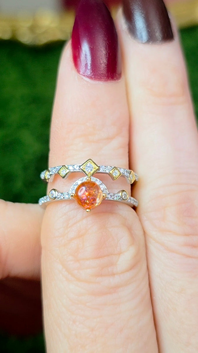 Golden Sunstone Double Ring B