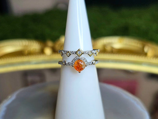Golden Sunstone Double Ring B
