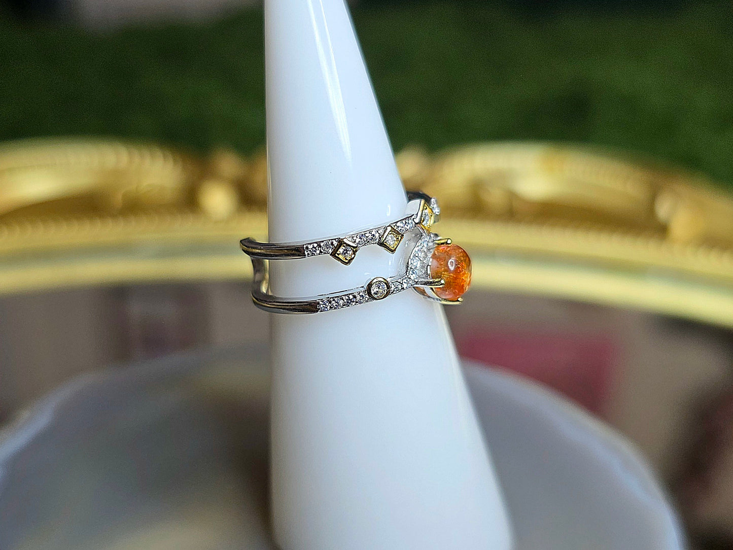 Golden Sunstone Double Ring B