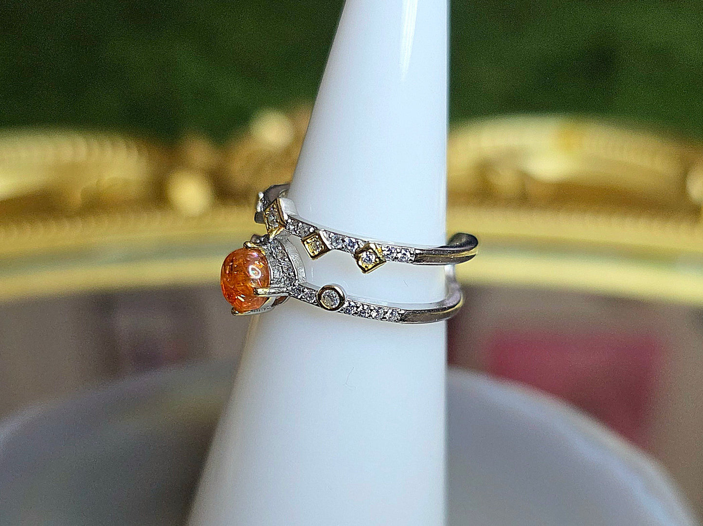 Golden Sunstone Double Ring B