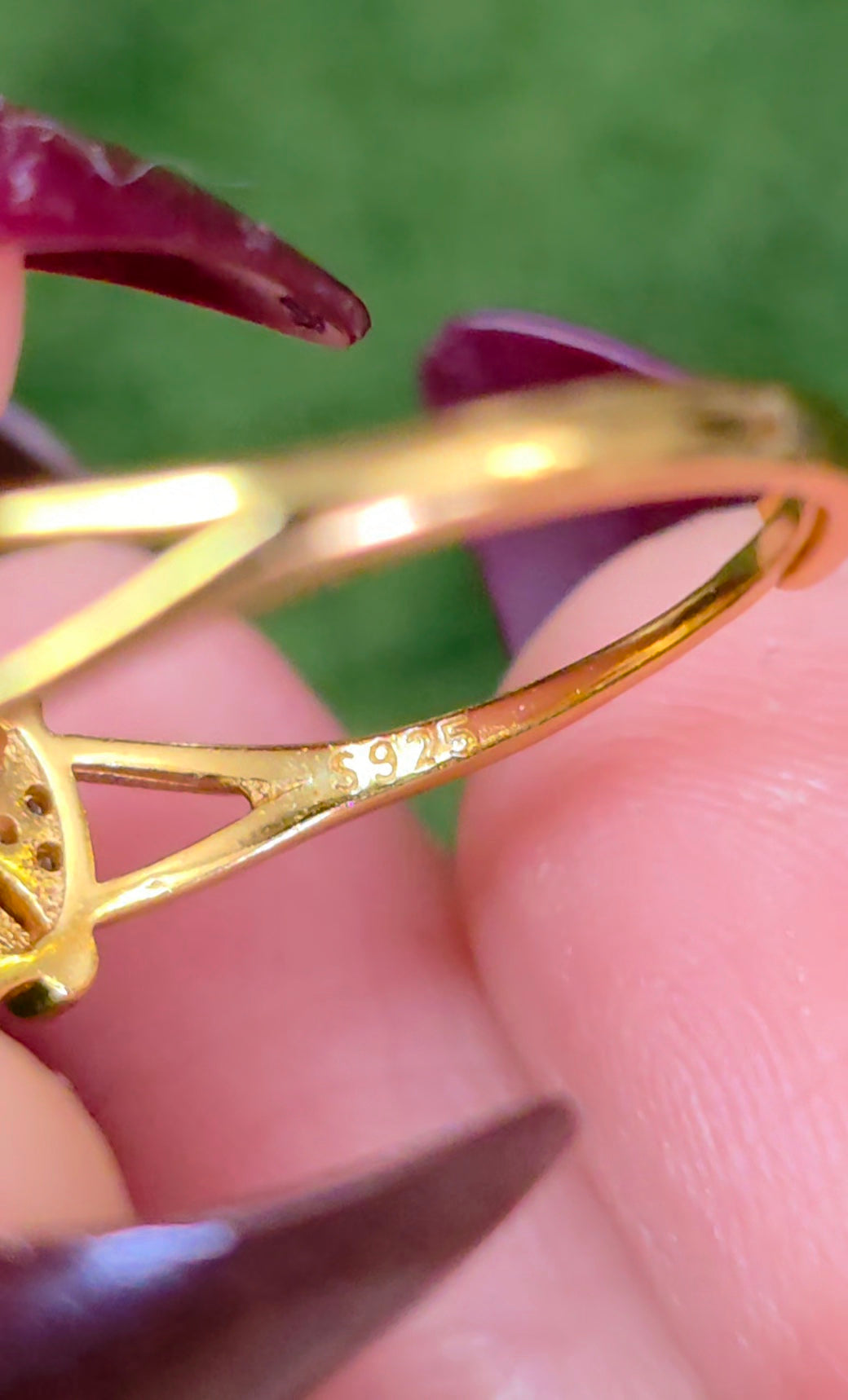 Pink Sapphire Geometric Ring