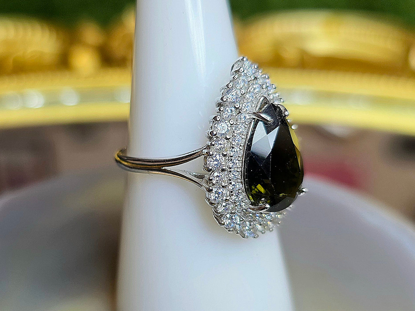 Green Tourmaline Cocktail Ring