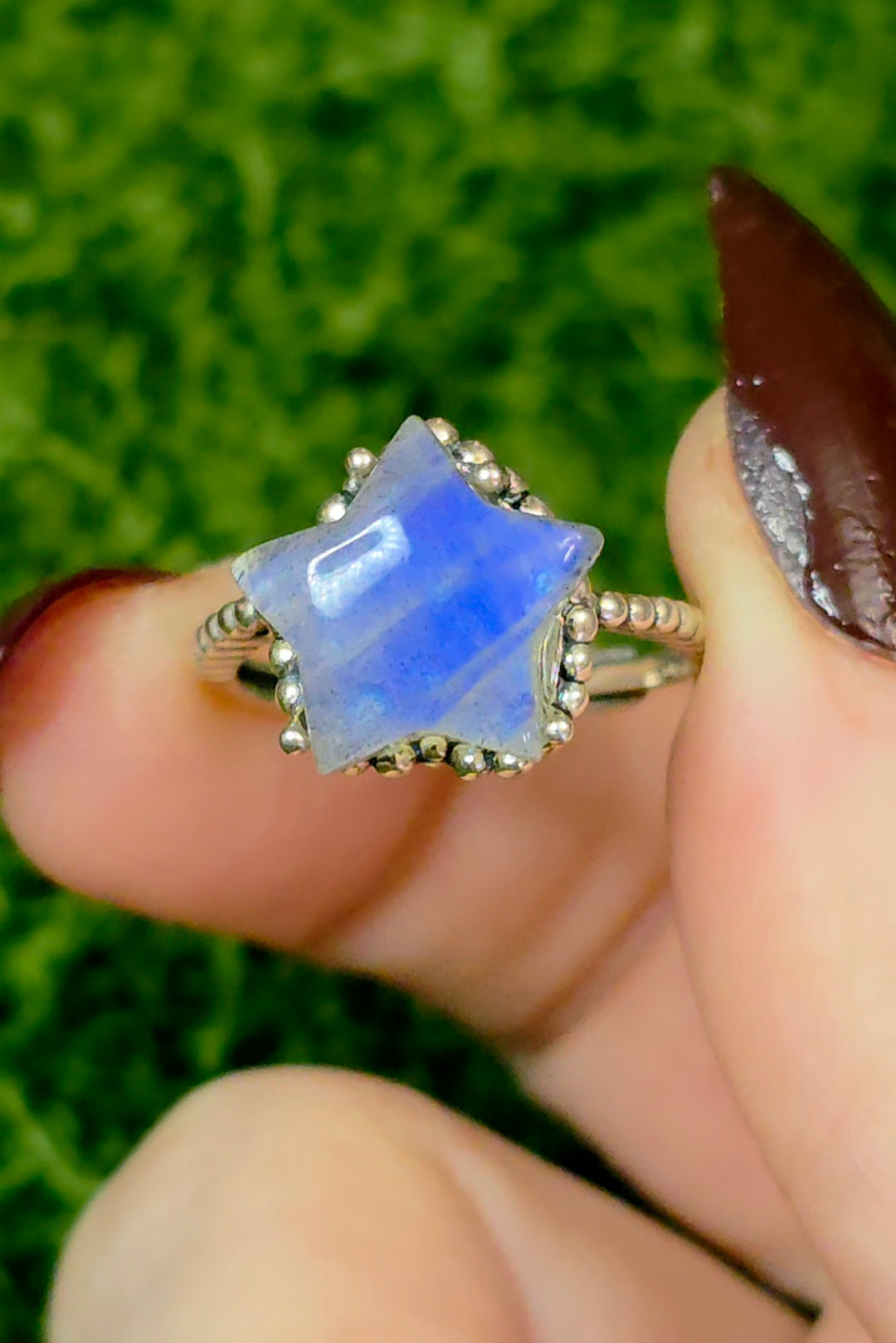 Blue Star Labradorite Ring