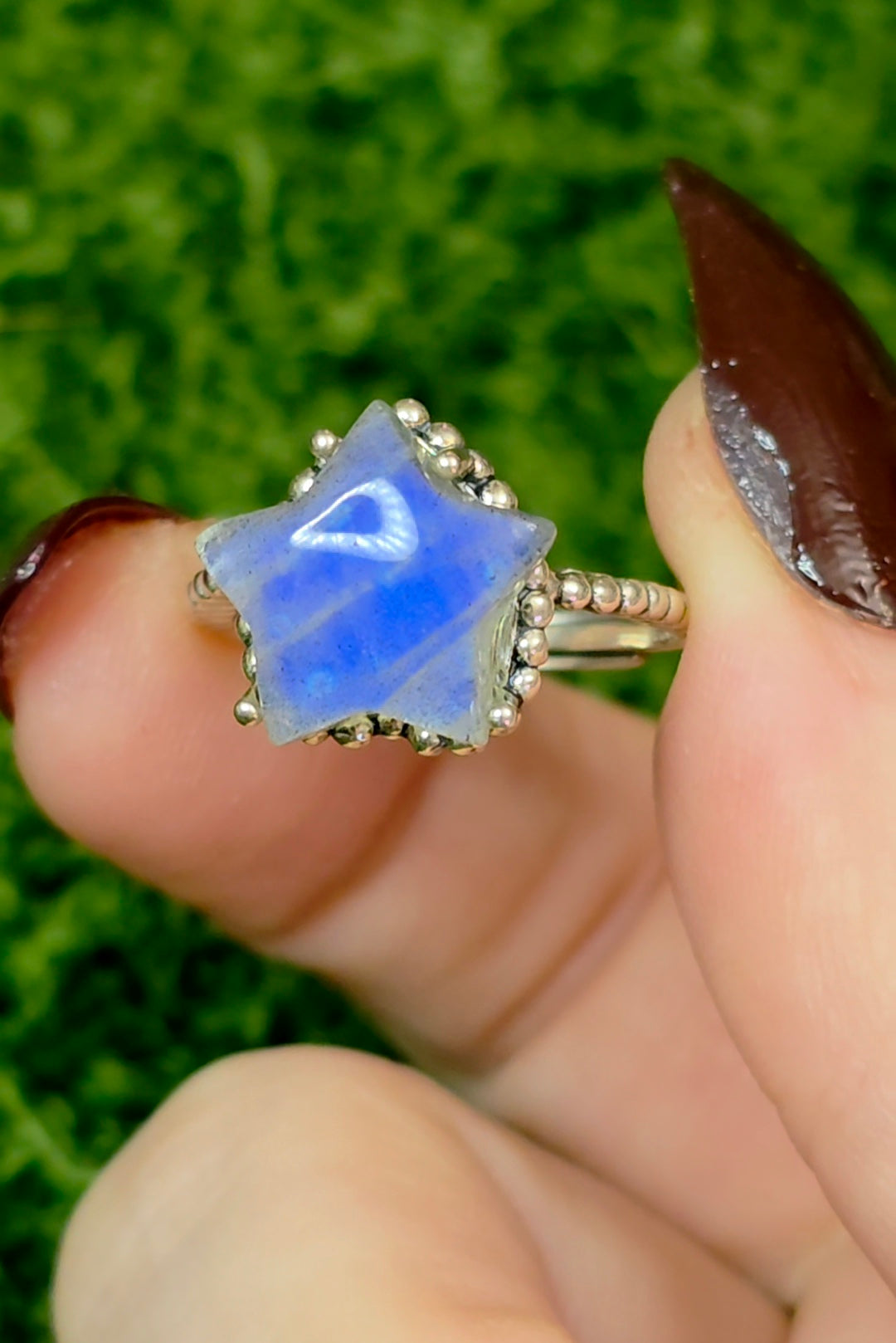 Blue Star Labradorite Ring