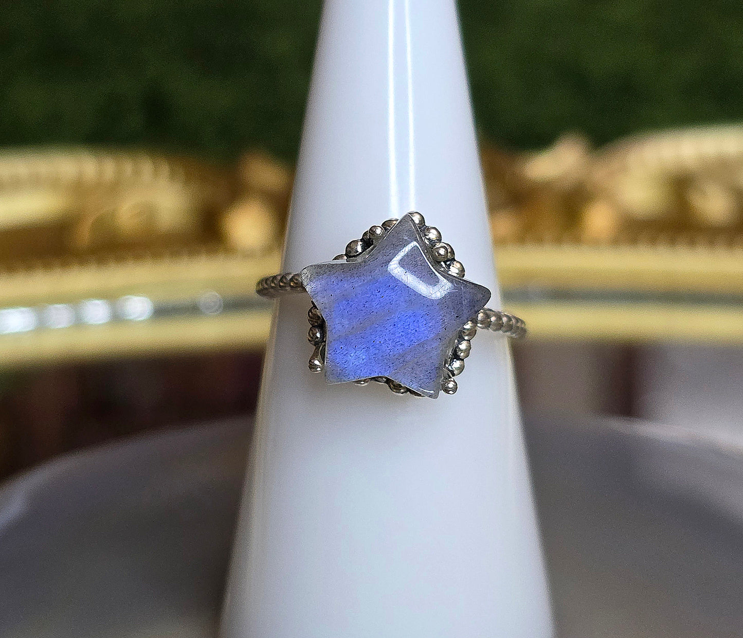Blue Star Labradorite Ring