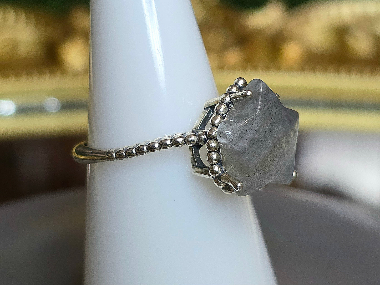 Blue Star Labradorite Ring