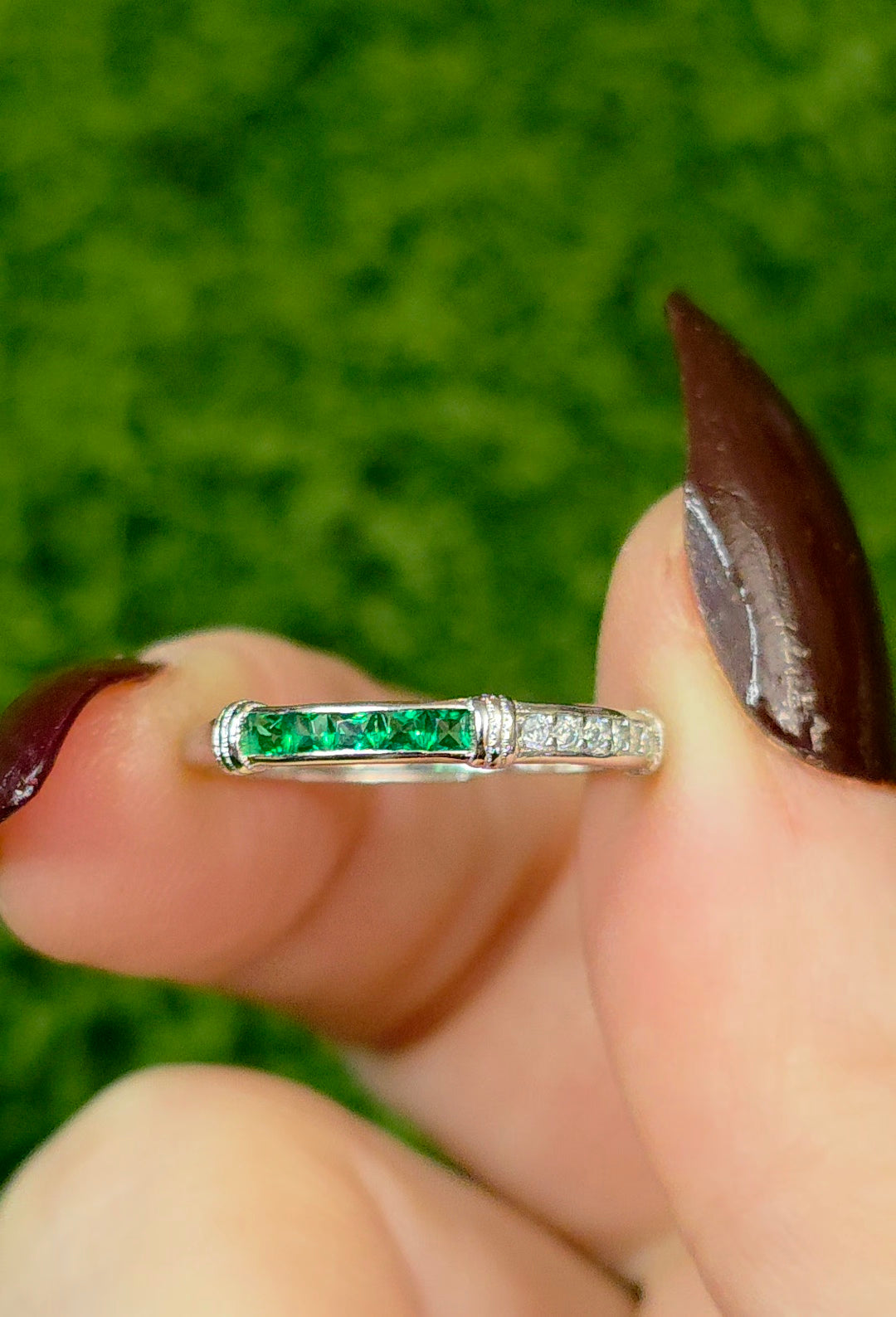 Diopside and Zircon Stacking Ring