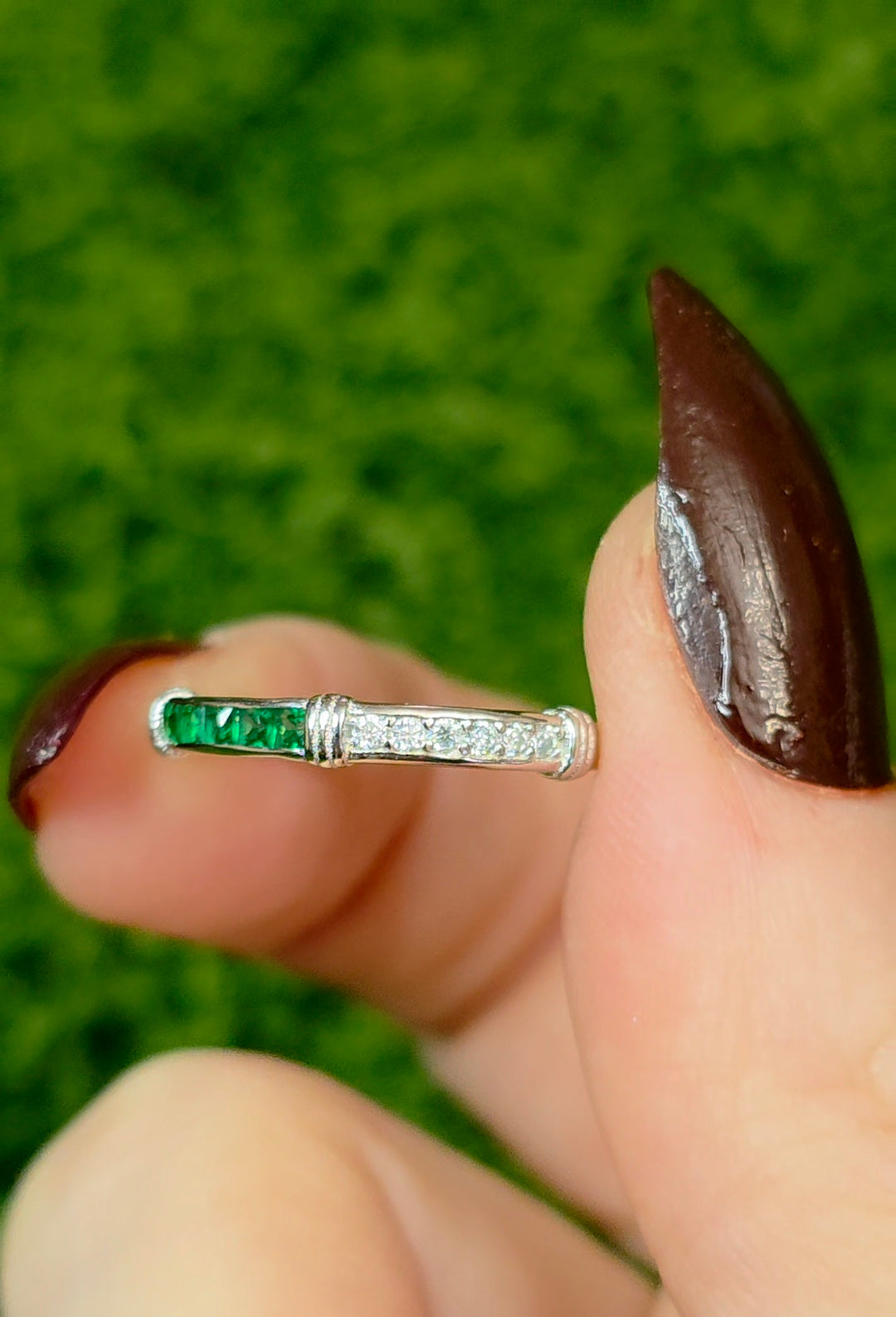 Diopside and Zircon Stacking Ring