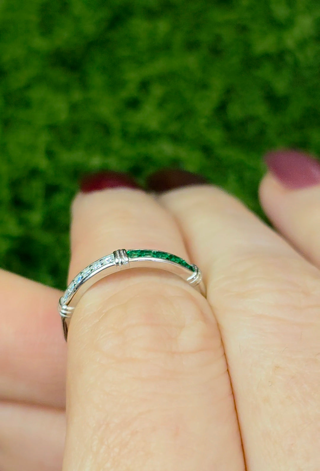 Diopside and Zircon Stacking Ring