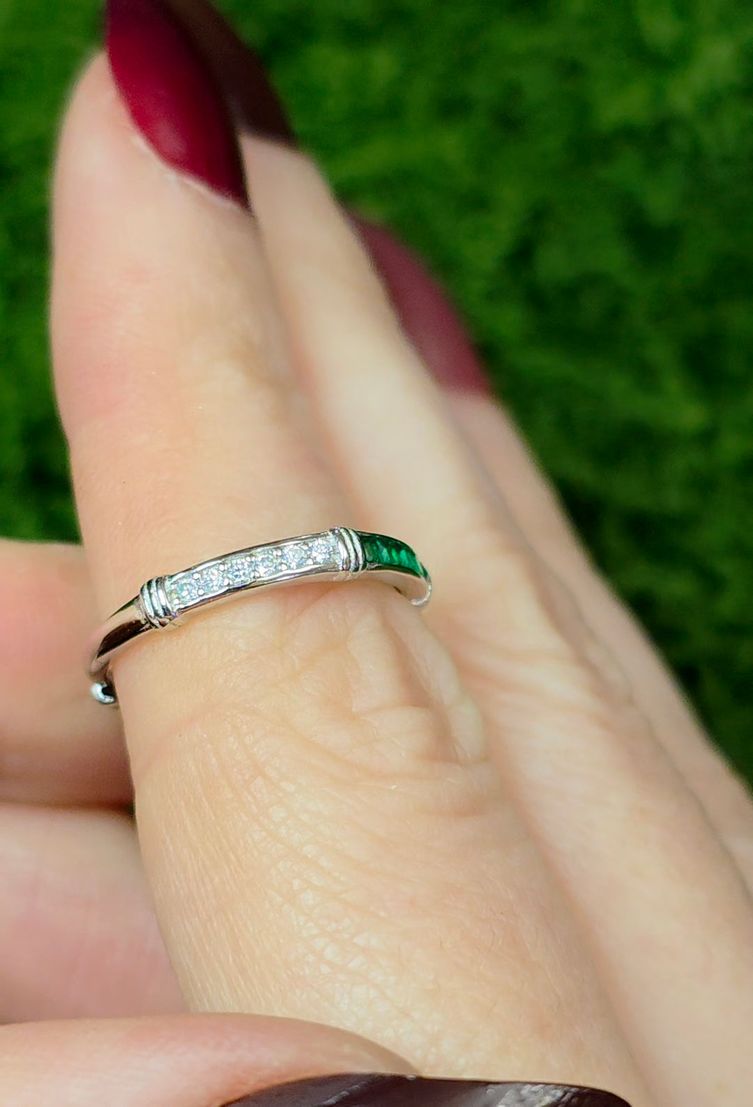 Diopside and Zircon Stacking Ring