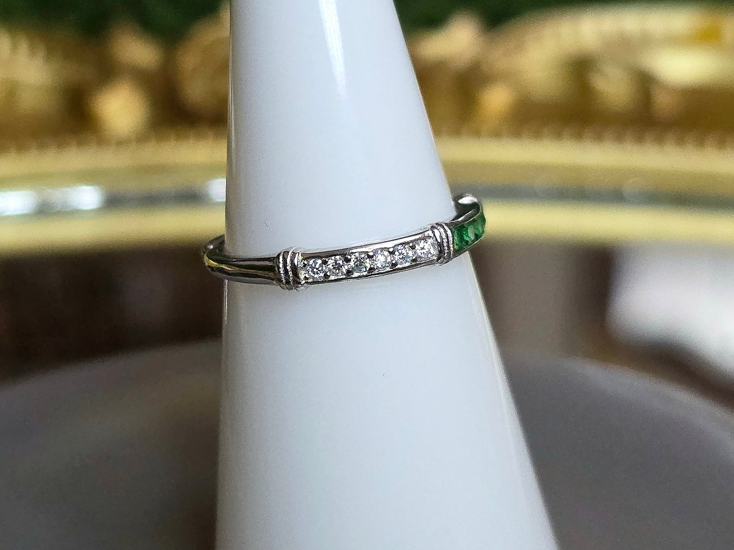 Diopside and Zircon Stacking Ring