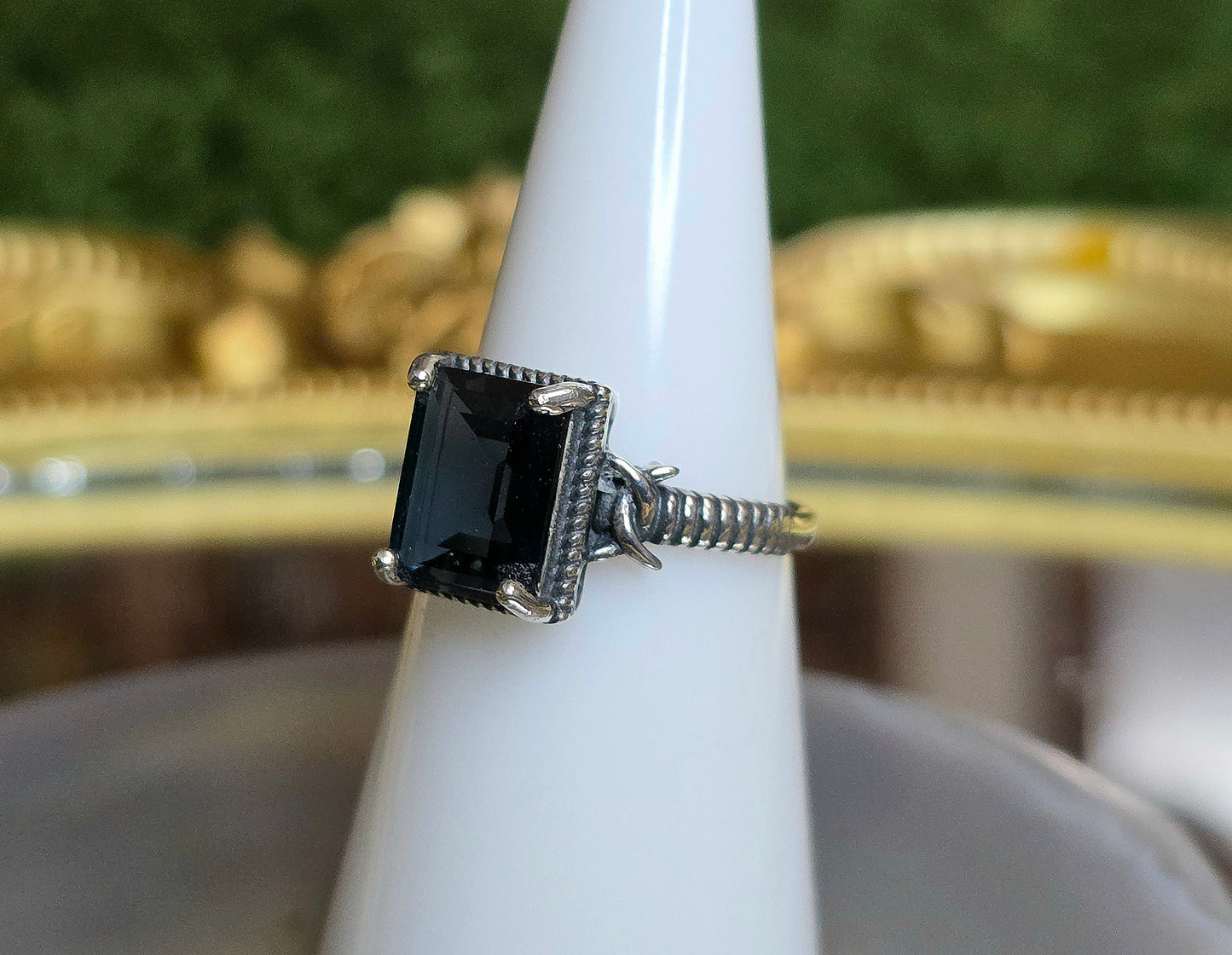 Emerald Cut London Blue Topaz Ring