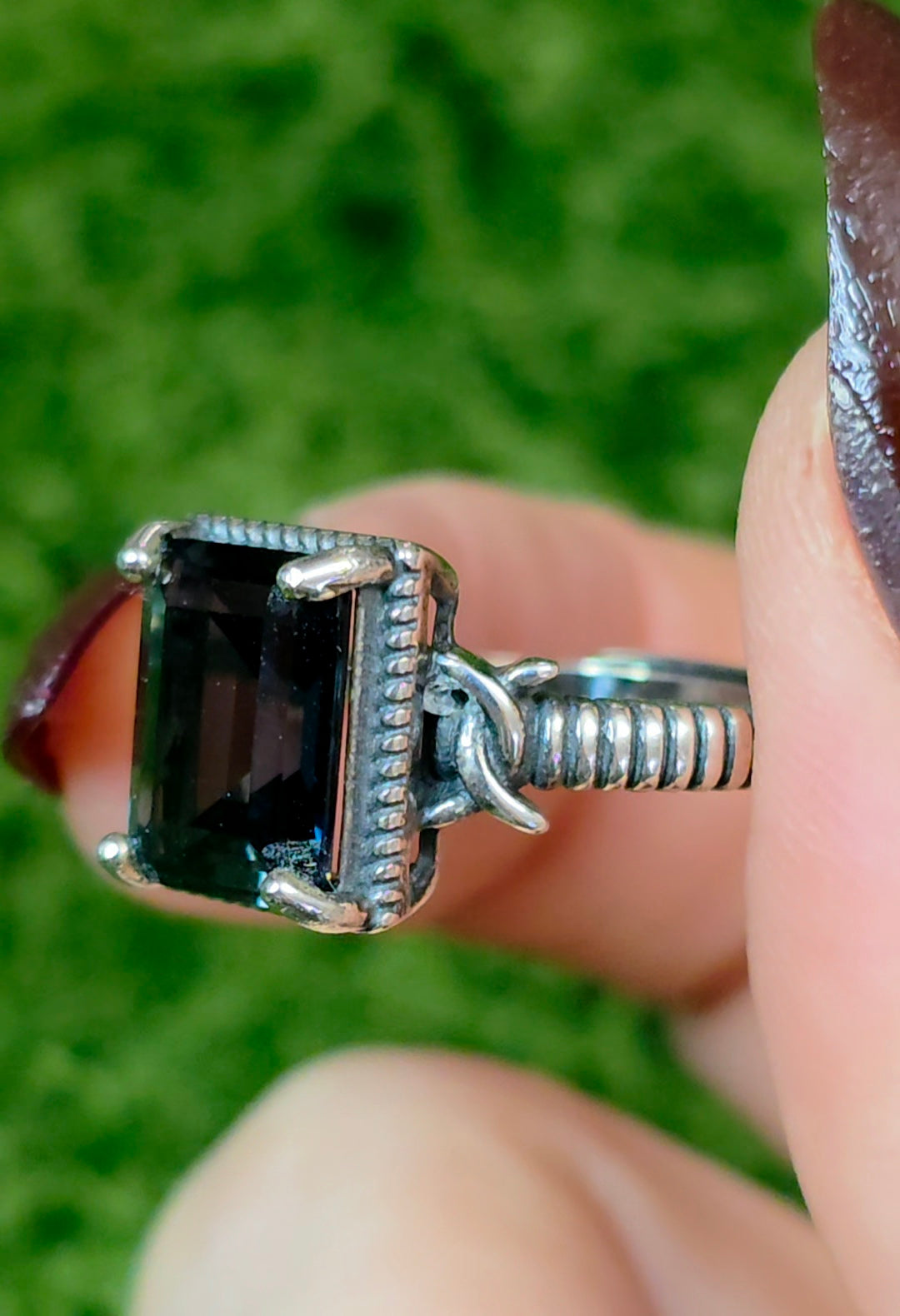 Emerald Cut London Blue Topaz Ring