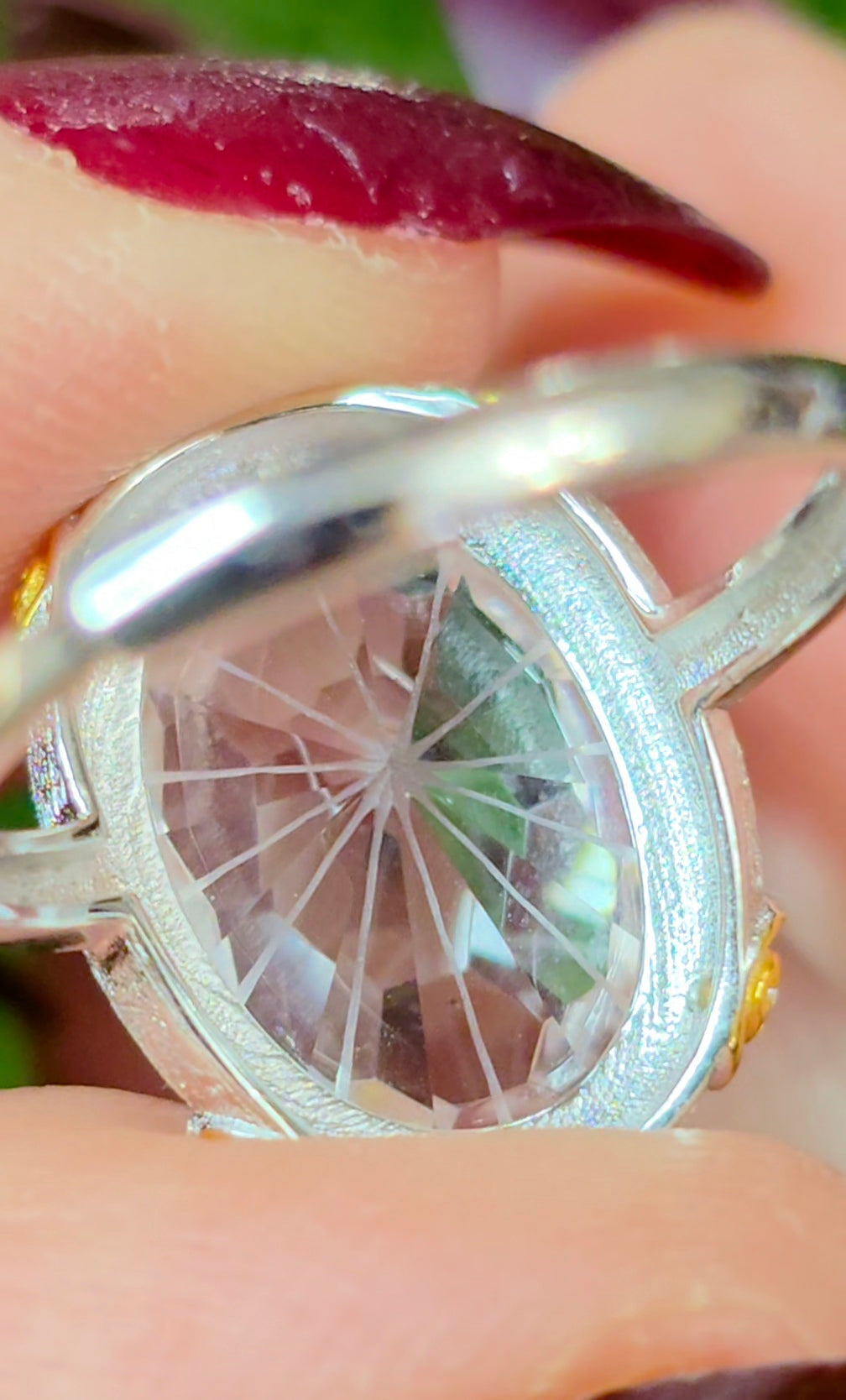 Clear Quartz Star Cut Ring