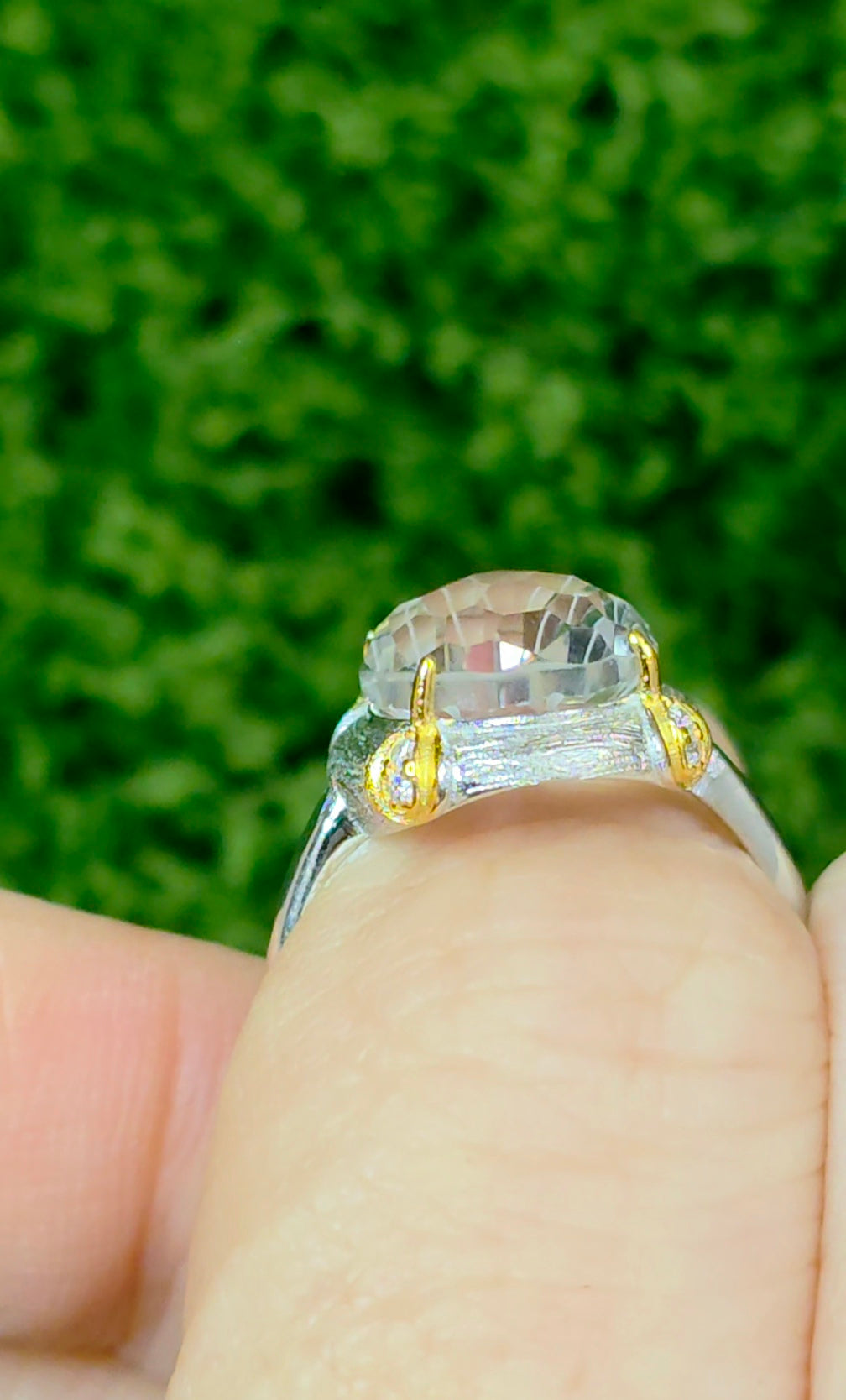 Clear Quartz Star Cut Ring