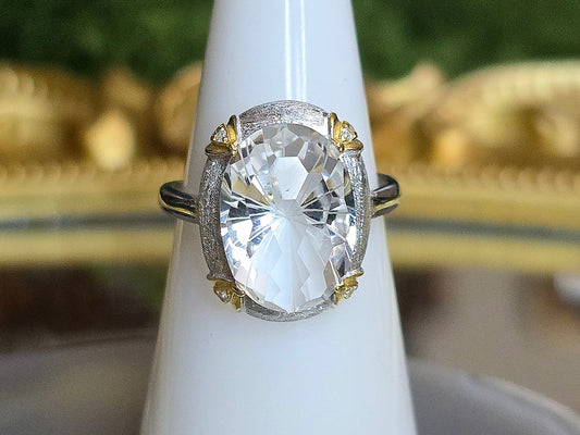 Clear Quartz Star Cut Ring