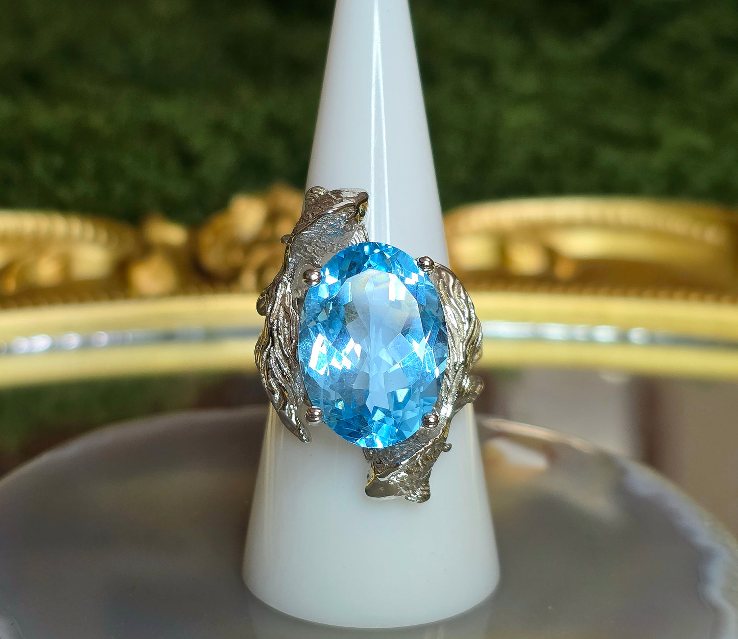 Blue Topaz Koi Ring
