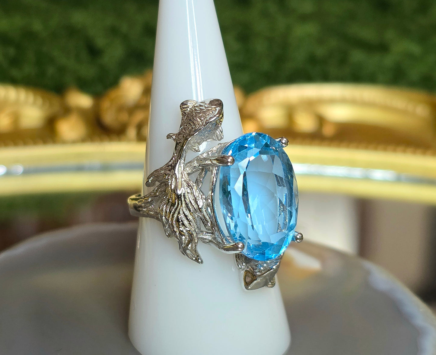 Blue Topaz Koi Ring