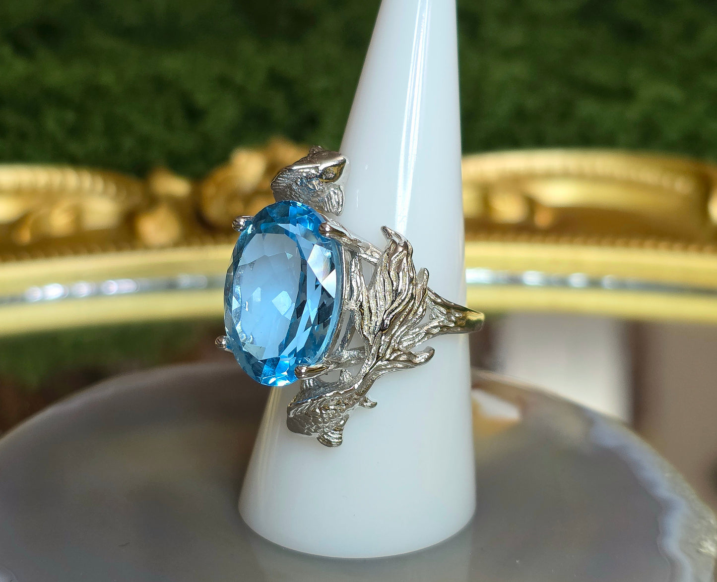 Blue Topaz Koi Ring