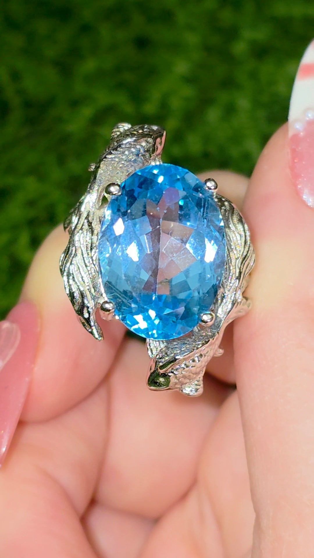 Blue Topaz Koi Ring