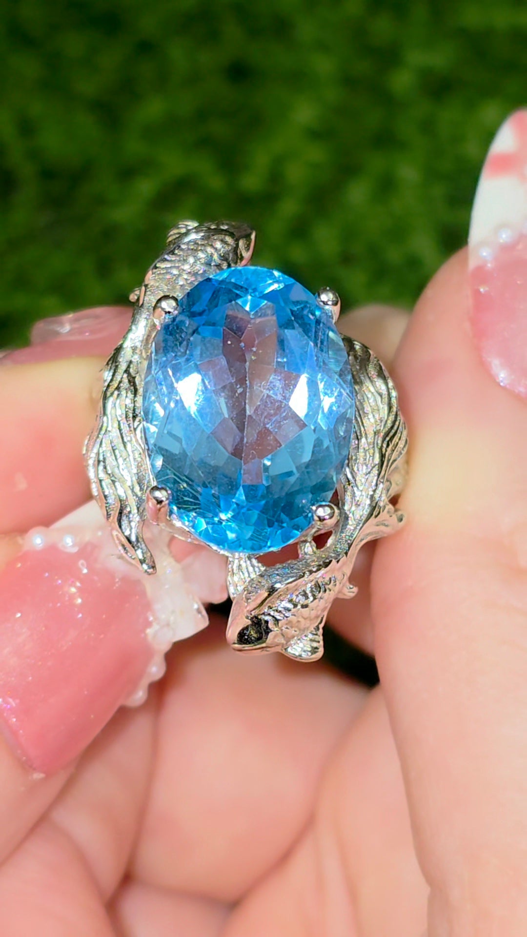 Blue Topaz Koi Ring